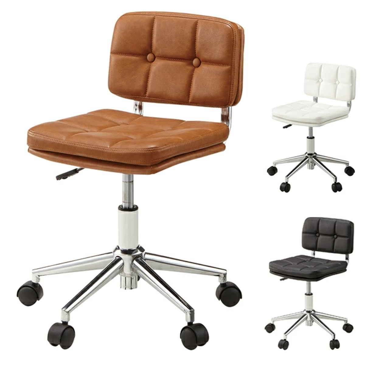 デスクチェア オフィスチェアー ソフトレザー キャスター付き 座面高40〜50cm （ 椅子 チェア チェアー イス いす パソコンチェアー ）