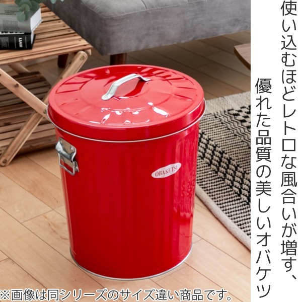 ゴミ箱 42L オバケツ OBAKETSU 屋外兼用 ごみ箱 トタン （ ふた付き 42 リットル ダストボックス 円柱 バケツ型 収納 収納ケース  収納ボックス ）