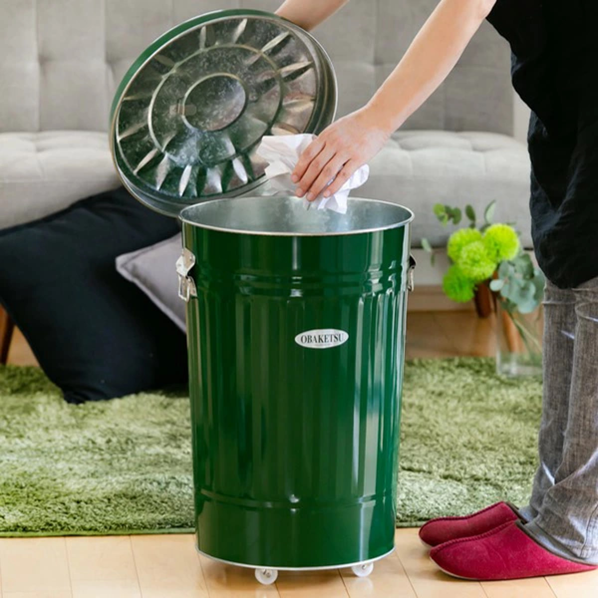 ゴミ箱 42L キャスター付き オバケツ OBAKETSU 屋外兼用 ごみ箱 トタン