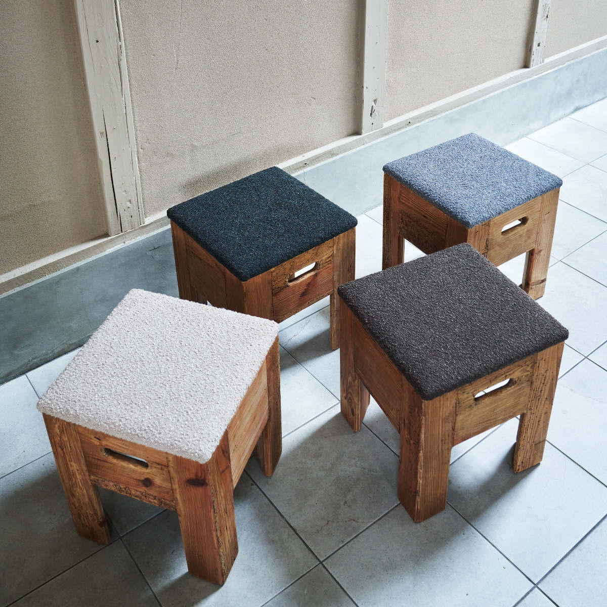 東谷 スツール 高さ41cm 木製 北欧風 完成品 （ 椅子 チェア 腰掛け