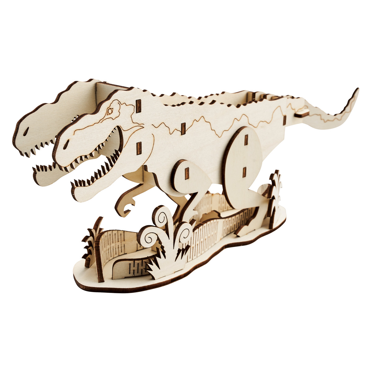 ペンスタンド 天然木 色塗り 恐竜 組立て式 （ ペン立て 木製 工作