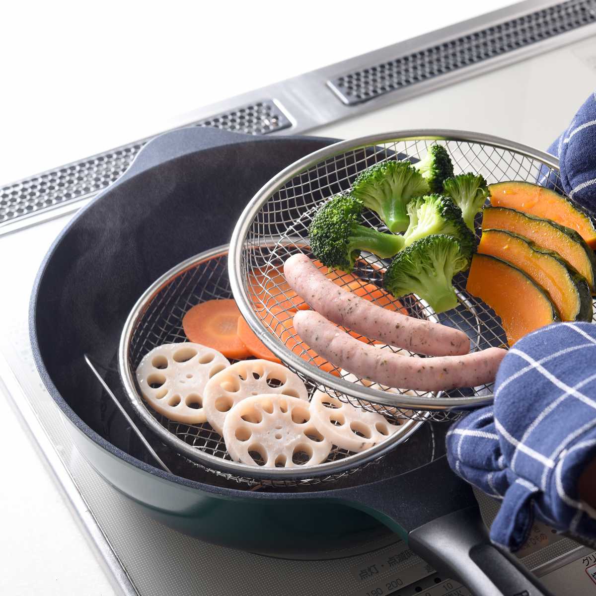 ステンレス製中型食器スタンド 蒸し網用スタンド 19cm用 22cm用 逸品物創 ステンレス製 日本製
