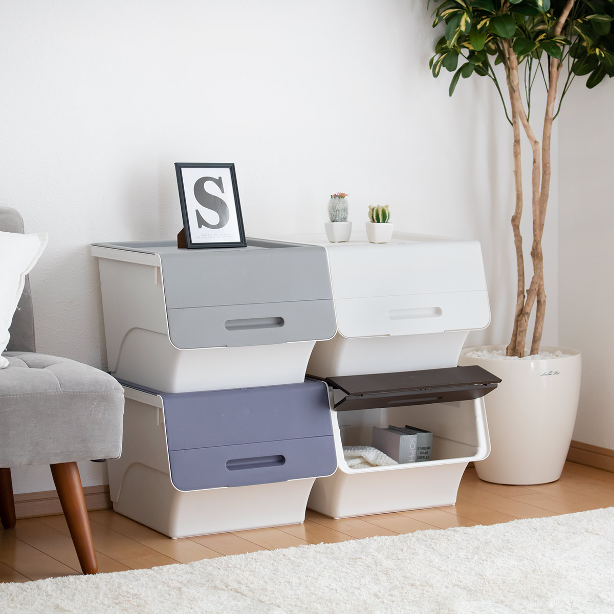 SANKA（サンカ） 収納ボックス 前開き フロック30 深型 幅39×奥行46×高