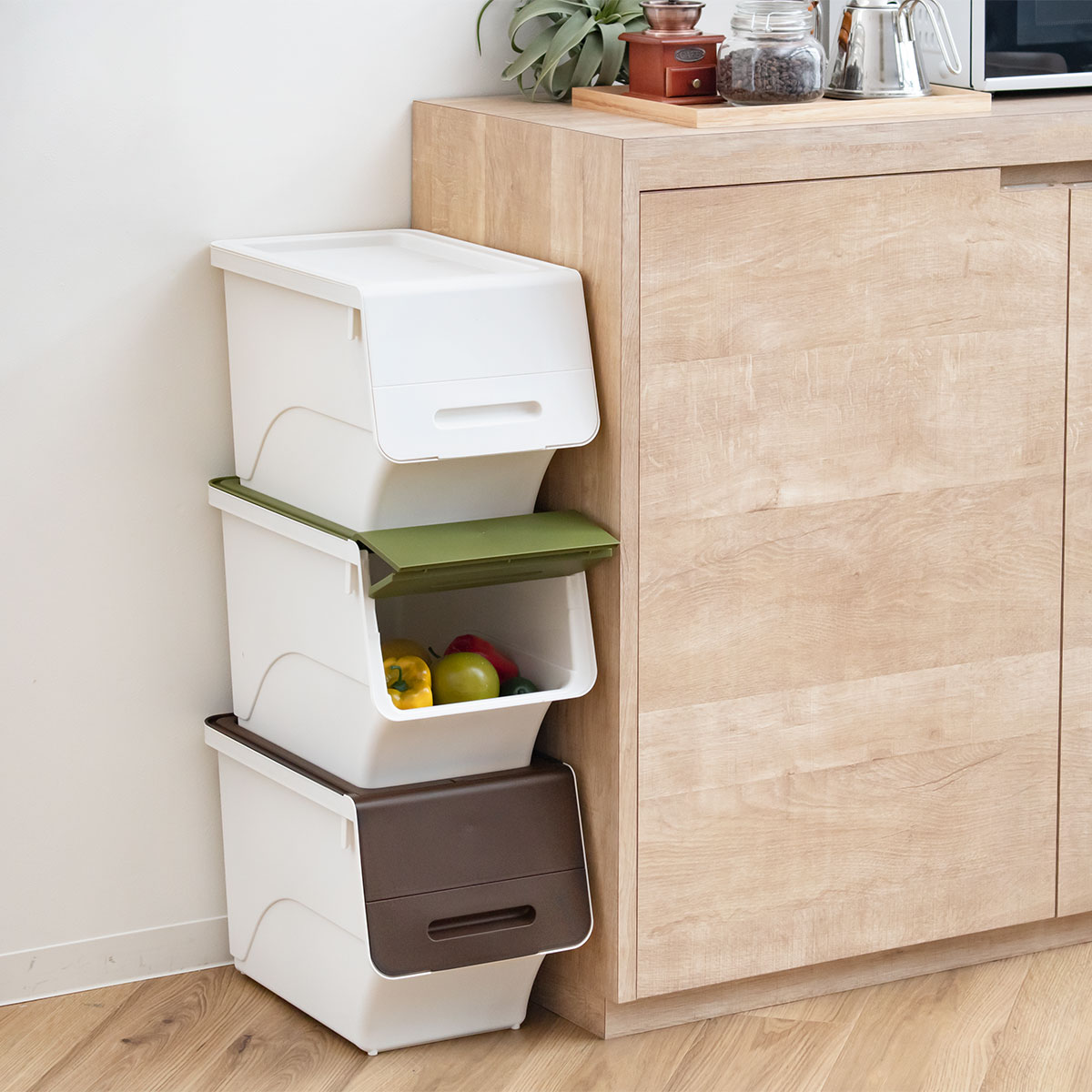 SANKA 収納ボックス 前開き フロック 30 スリム 深型 幅29×奥行46×高さ