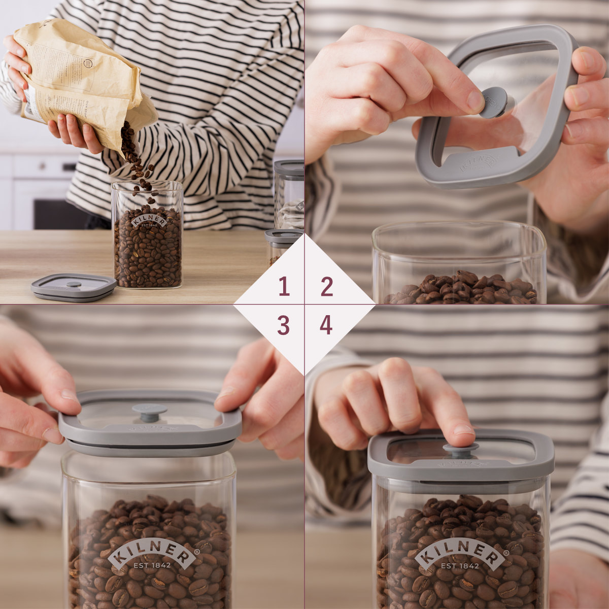 値下げ　容器 KILNER（キルナー） 保存容器 KILNER 6個セット 1.5L Fresh Storage