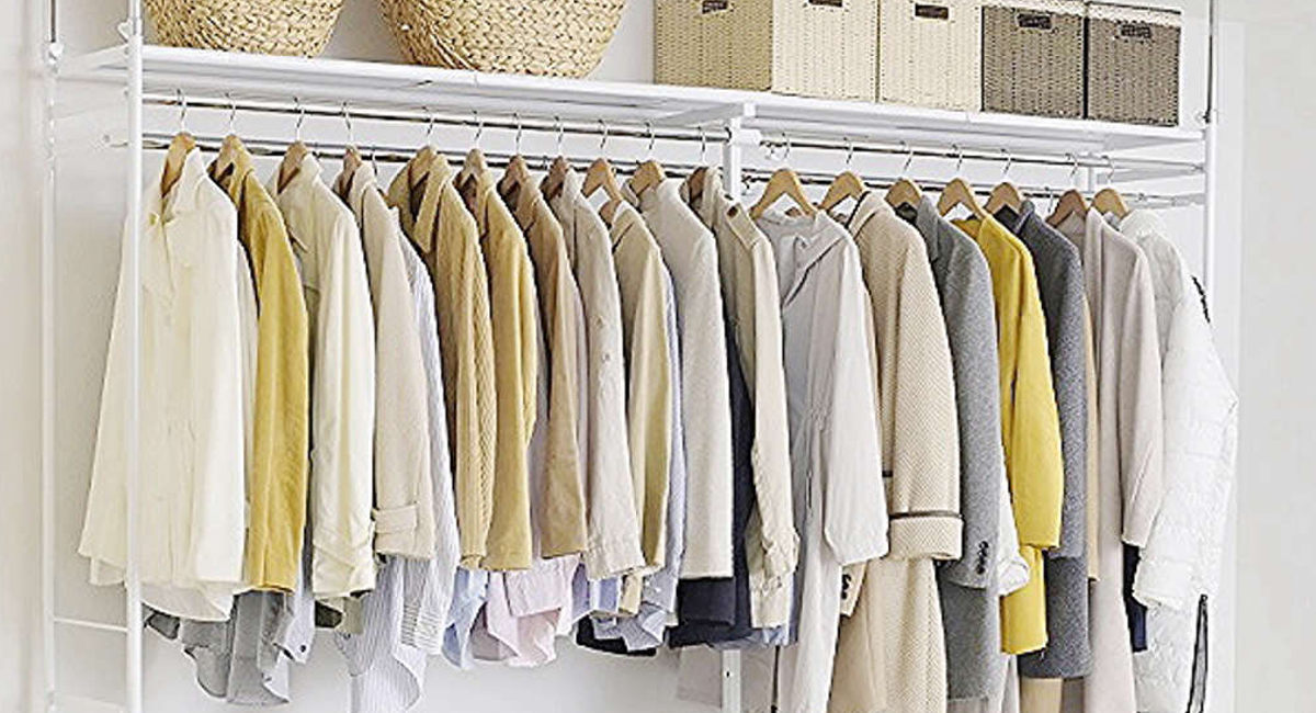 突っ張り ハンガーラック 幅150〜250cm 高さ220〜285cm ダブルハンガー