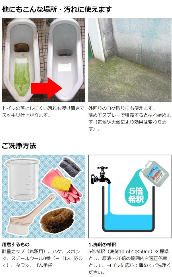 水周り酸性洗剤 1L （ 業務用 風呂洗剤 トイレ洗剤 台所洗剤 クエン酸 有機酸 湯アカ ヌメリ 鏡のウロコ取り ） :501432:お弁当グッズのカラフルボックス  - 通販 - Yahoo!ショッピング