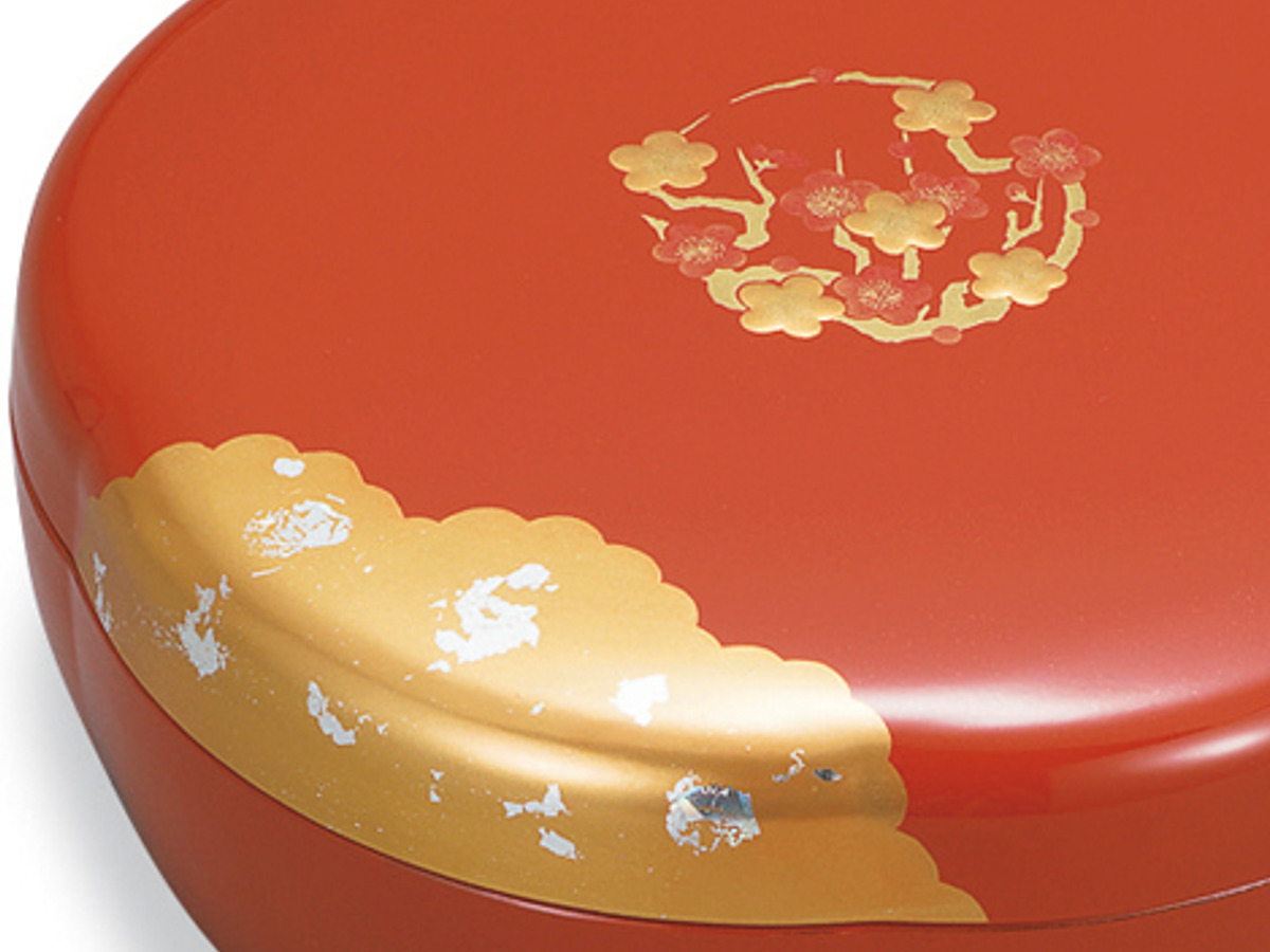 鉢 梅型 菓子器 梅の華 （ 18.5cm 樹脂 プラスチック 日本製 ふた付き