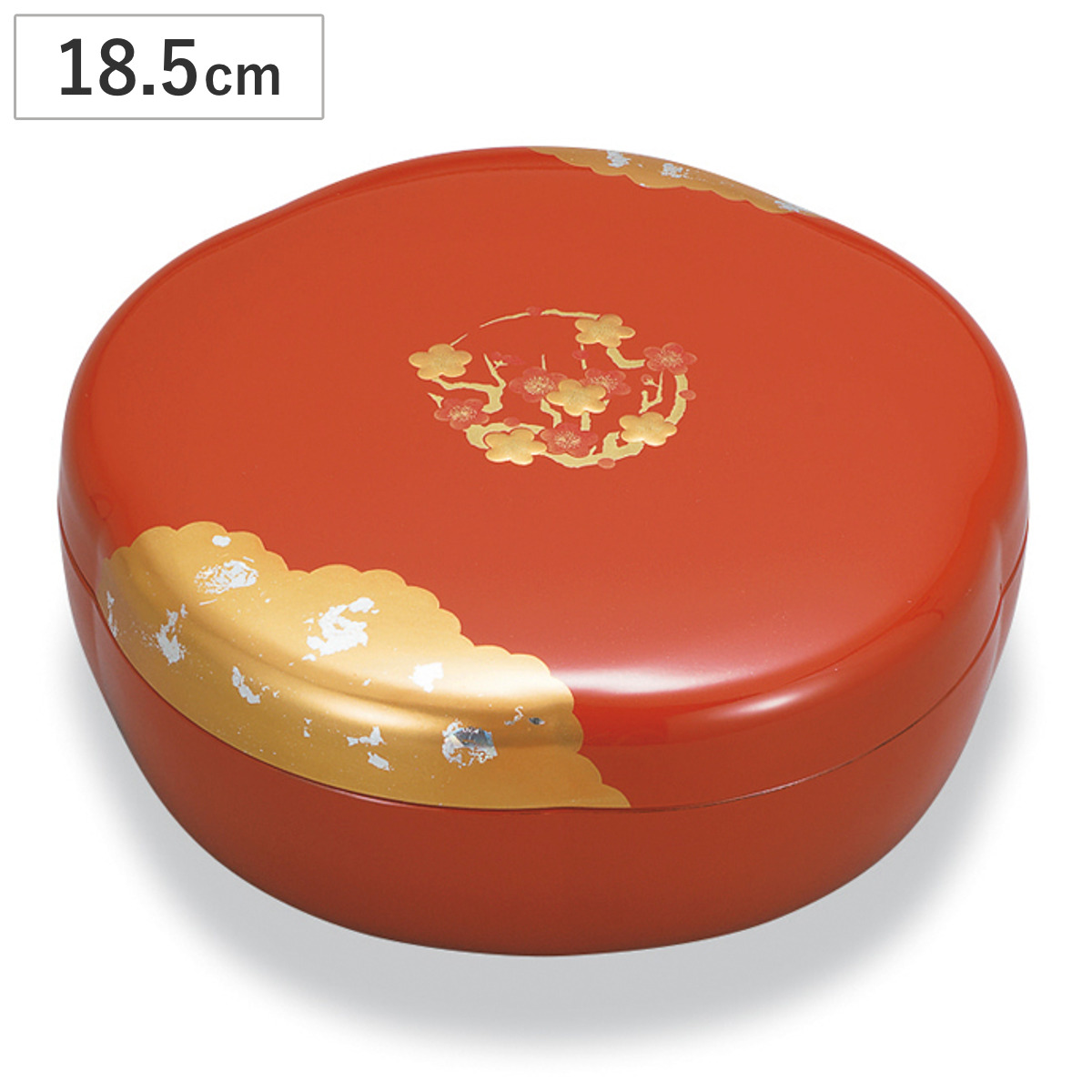 服部時計店　菓子器　菓子入れ　蓋物　 梅　細工　共箱有り 鉢 梅型 菓子器 梅の華 （ 18.5cm 樹脂 プラスチック 日本製 ふた付き