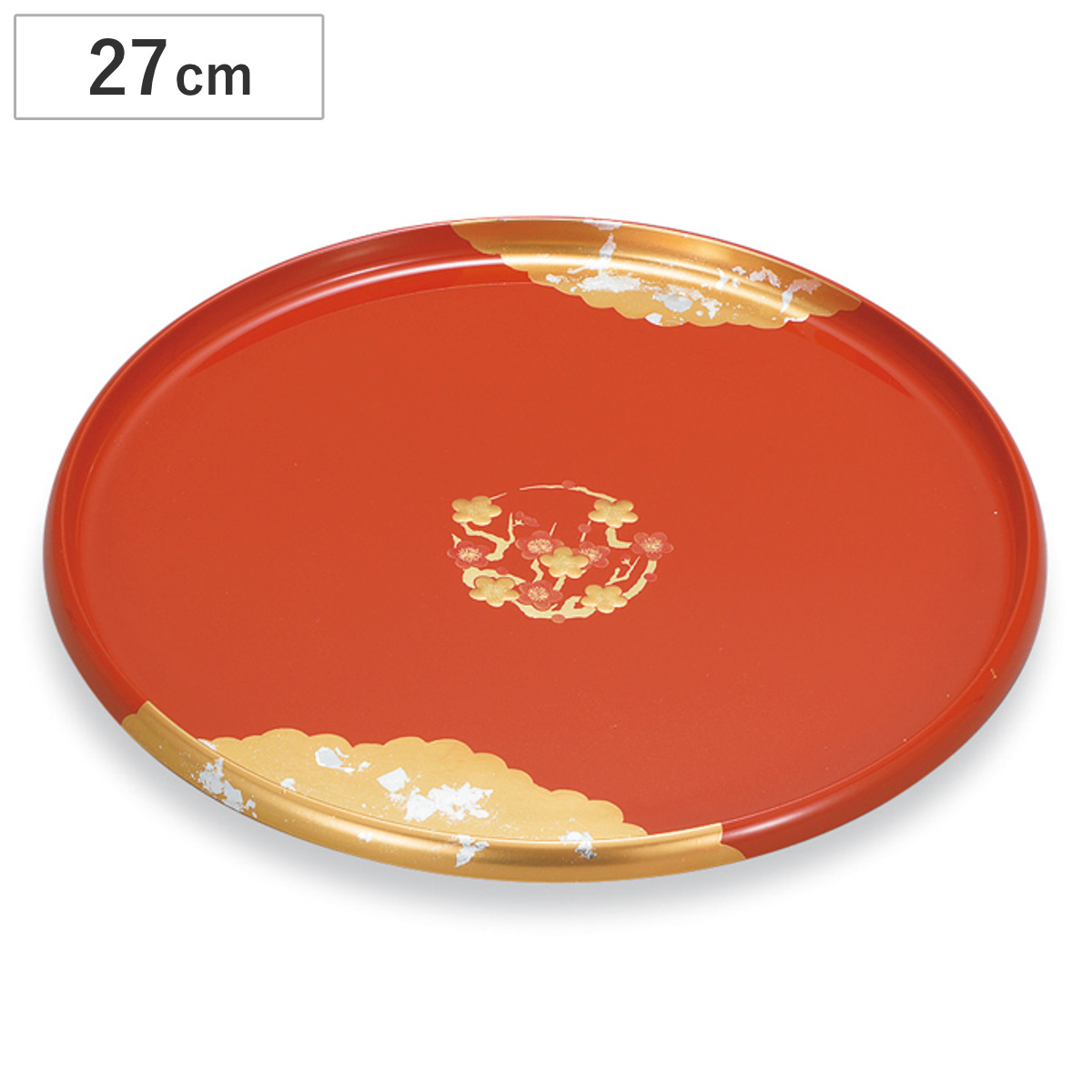 盆 100 丸盆 梅の華 （ 30cm 樹脂 プラスチック 日本製 お盆 おぼん