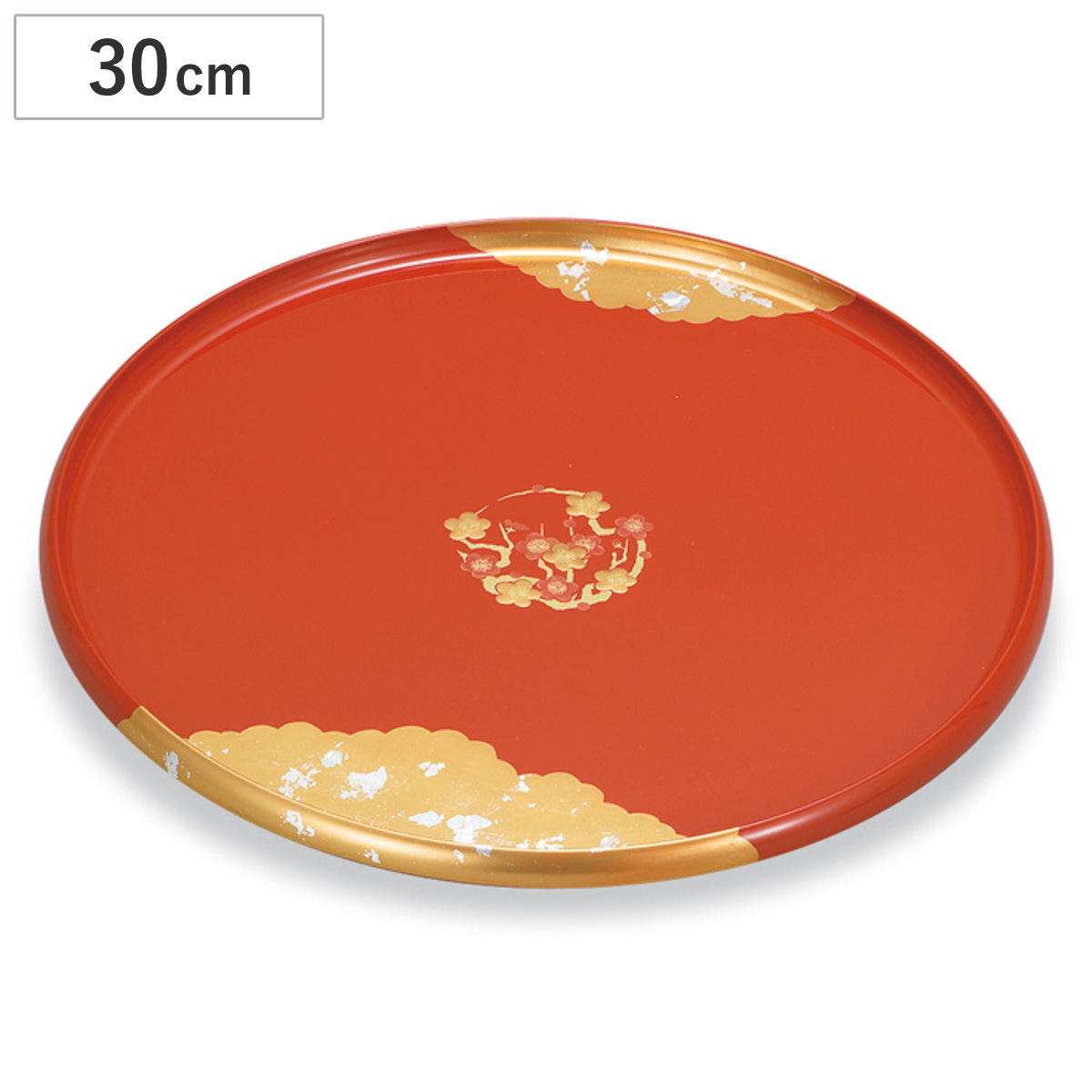 盆 100 丸盆 梅の華 （ 30cm 樹脂 プラスチック 日本製 お盆 おぼん