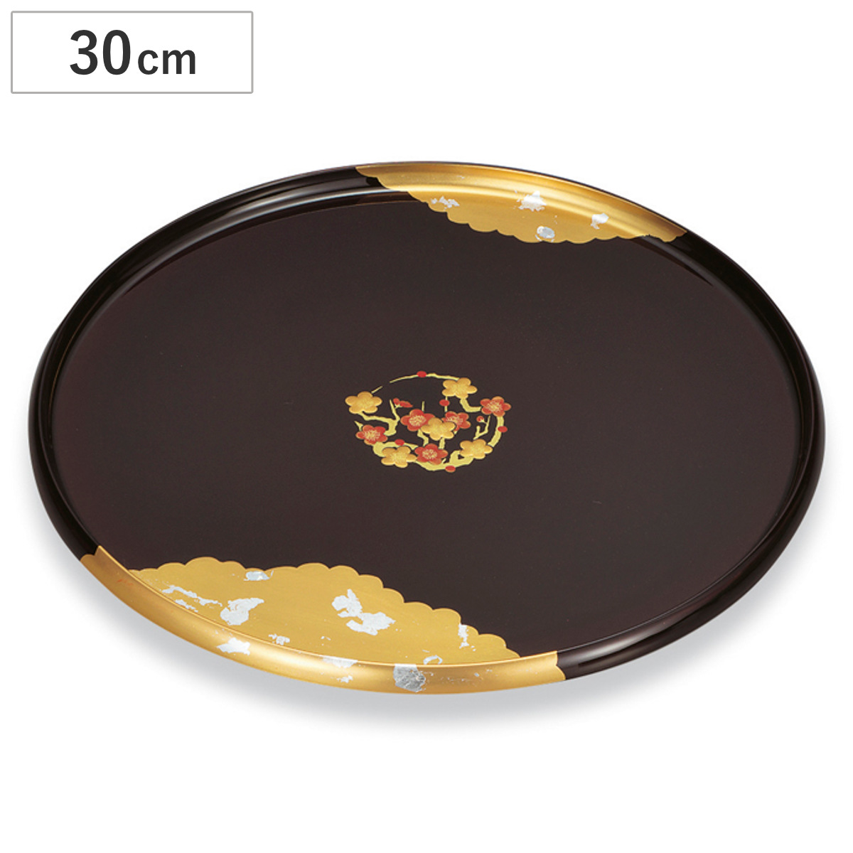 盆 100 丸盆 梅の華 （ 30cm 樹脂 プラスチック 日本製 お盆 おぼん