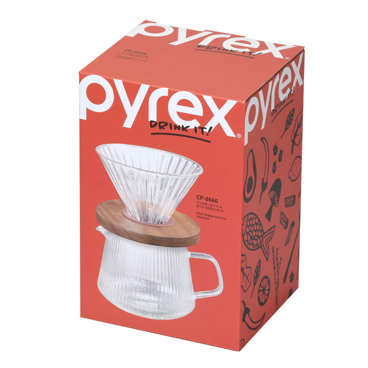 PYREX（パイレックス） ポット フィルターカップ＆ポット 500ml セット