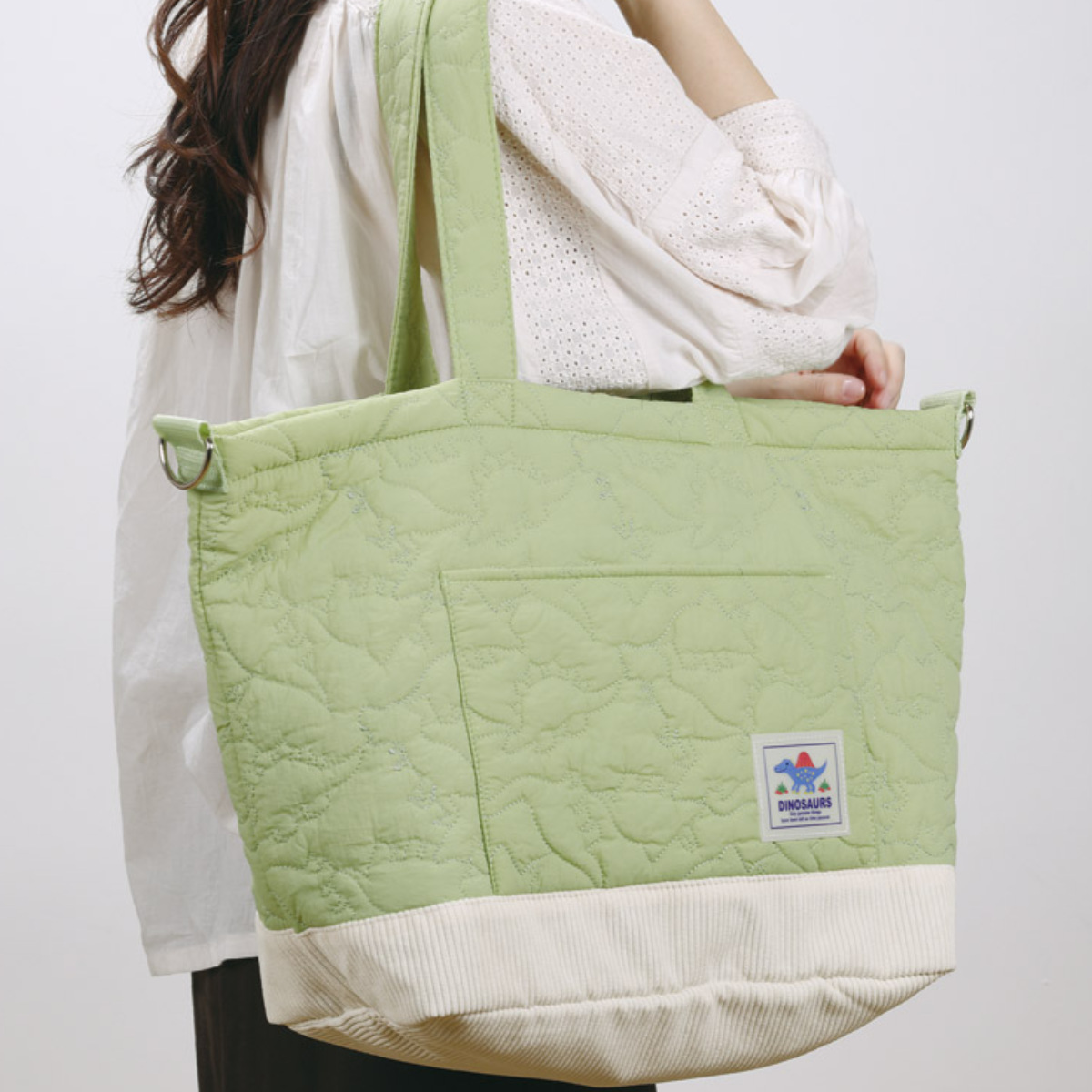 マザーズバッグ イブル生地マザーバッグ ディノサウルス （ ショルダーバッグ トートバッグ マザーバッグ ママ バッグ 軽い 軽量 便利 大容量 ）