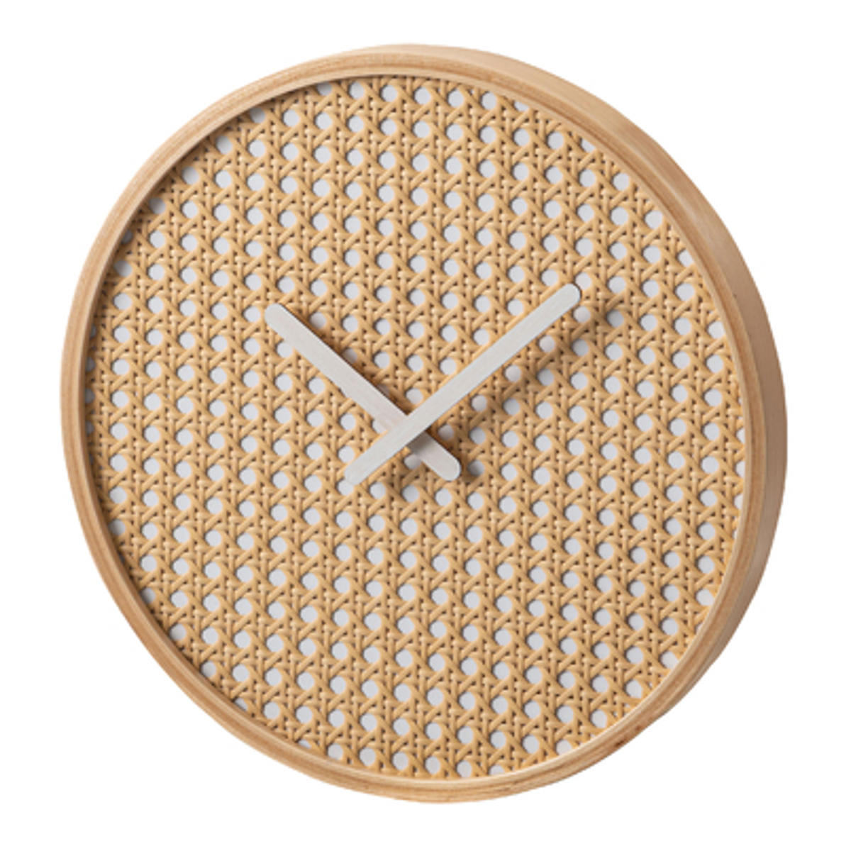 掛け時計 静音 秒針なし ラタン 北欧風 韓国風 ウォールクロック