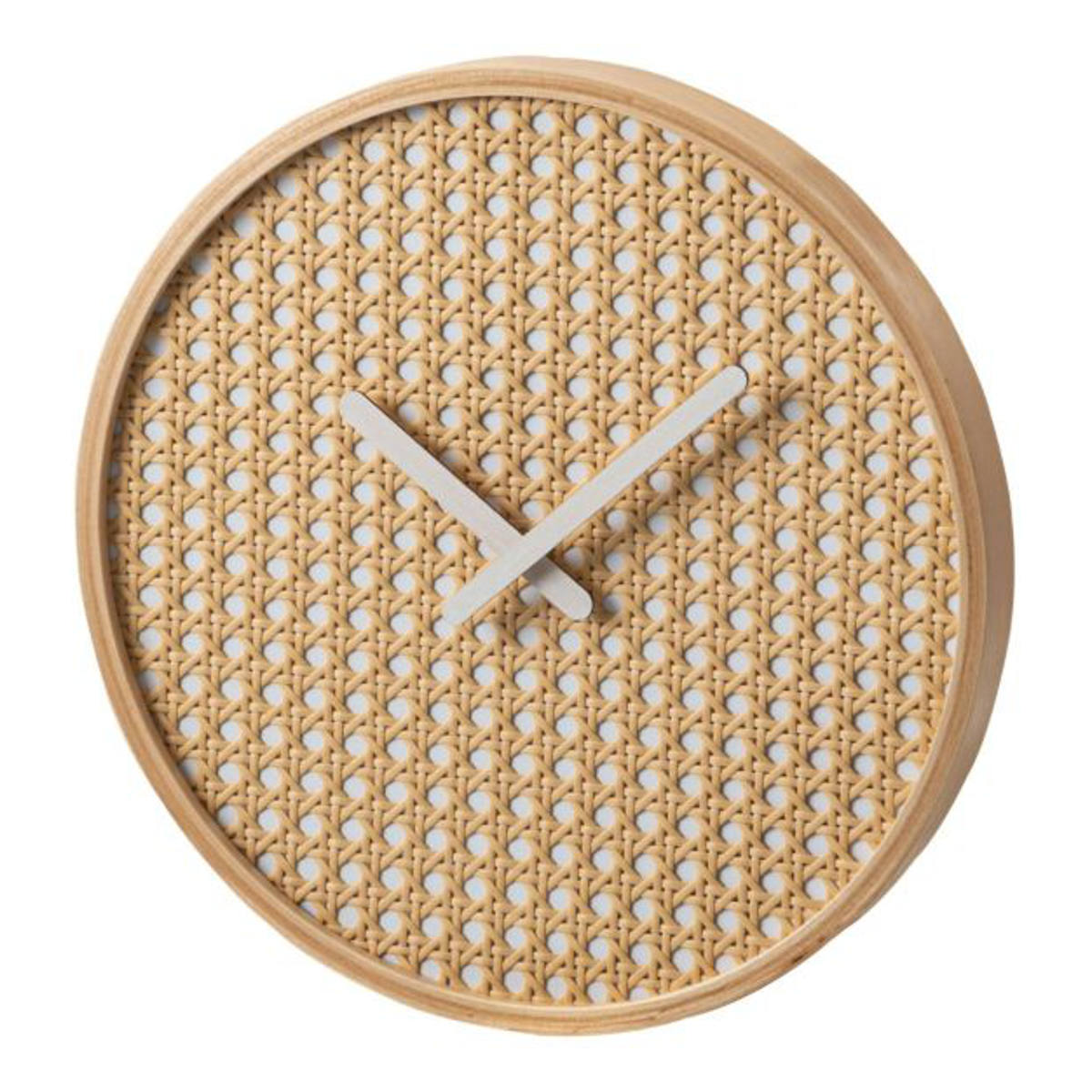 掛け時計 静音 秒針なし ラタン 北欧風 韓国風 ウォールクロック