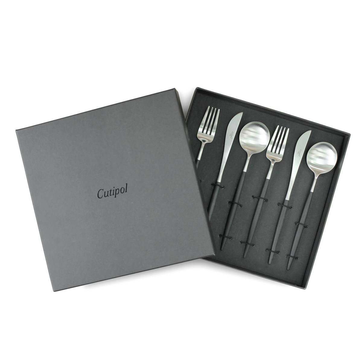 Cutipol（クチポール） GOA ブラック×シルバー ディナー 6pcsセット