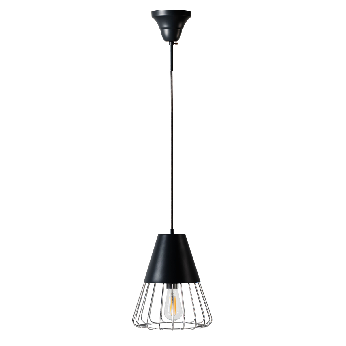 form ペンダントライト 1灯 LED対応 電球付き スチール ワイヤー