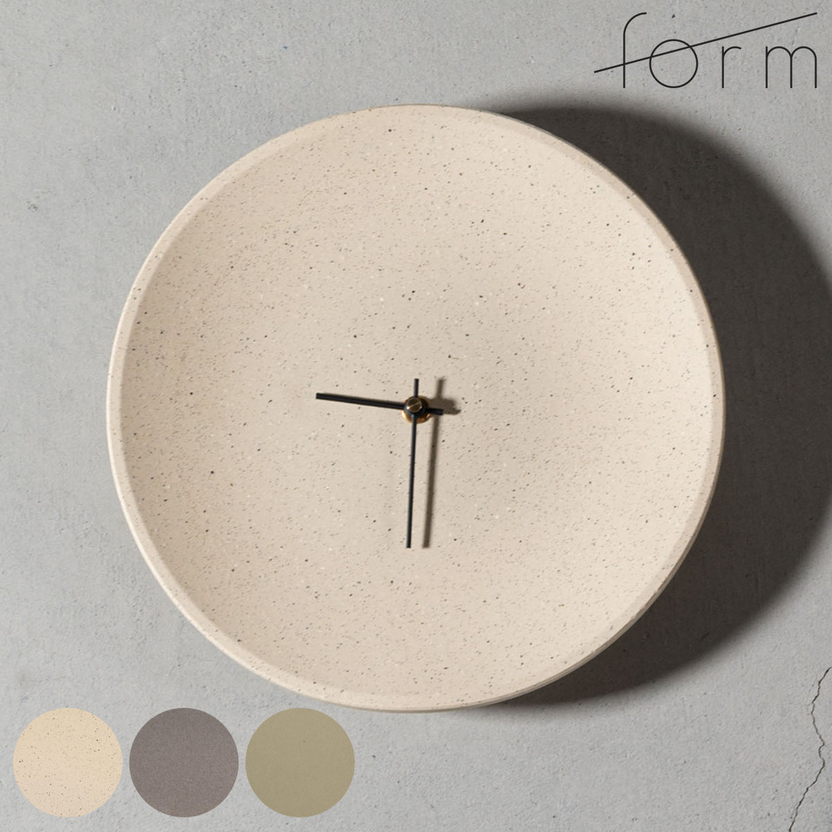 【美品】 form フォーム 美濃焼 掛け時計 秒針無し 静音 日本製 form 掛け時計 美濃焼き 秒針無し 静音 日本製 （ クロック 時計