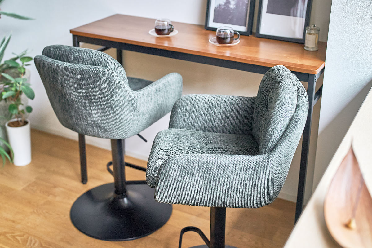 ダイニングチェア 座面高61〜72cm 回転 昇降式 カウンターチェア