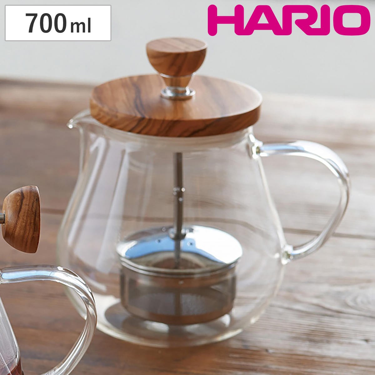 HARIO �e�B�I�[���E�E�b�h700 �i �n���I �e�B�[�|�b�g 700ml �ϔM�K���X �d�q�����W�Ή� �H��@�Ή� �ؐ��W �X�e�����X ������ �j