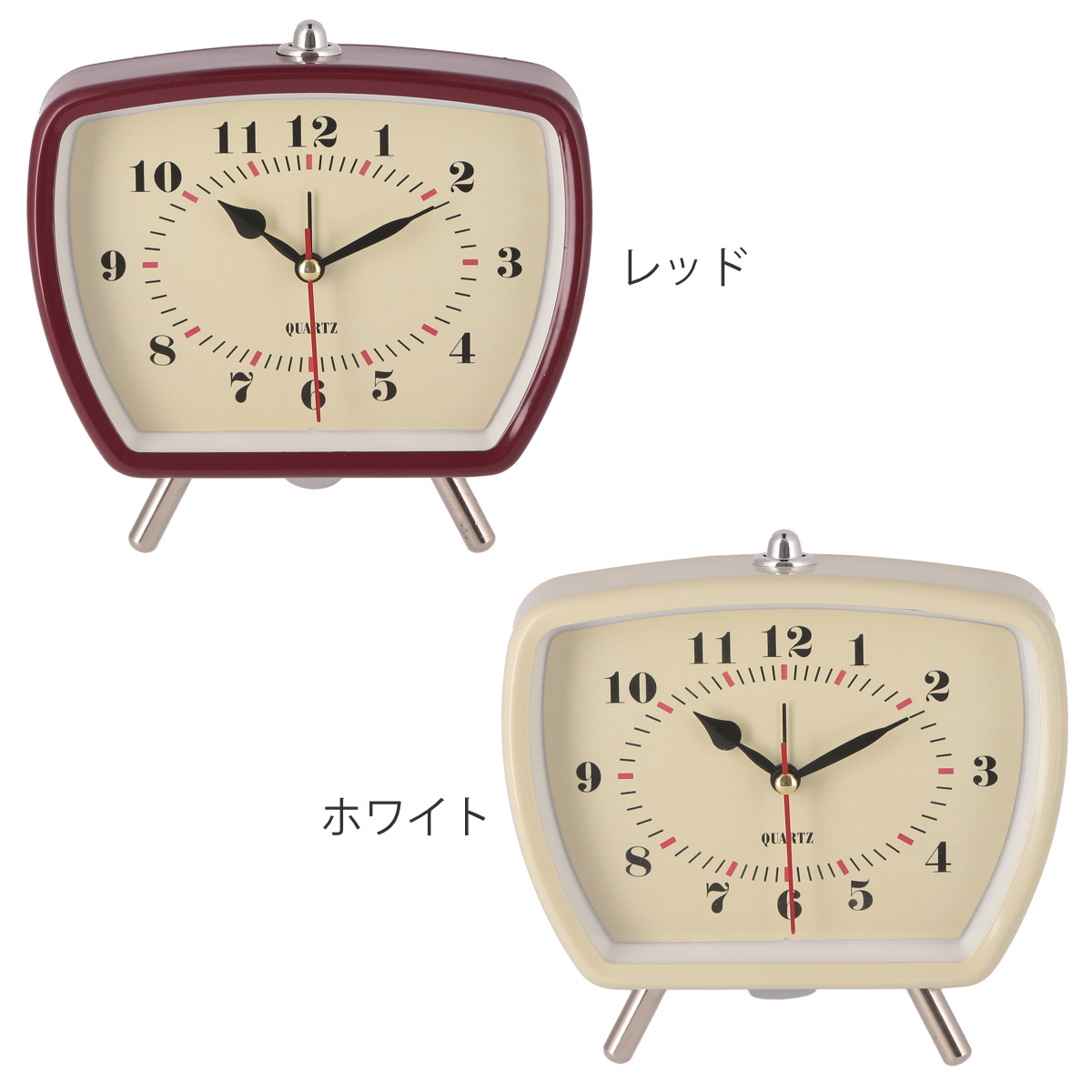 不二貿易（Fuji Boeki） 置き時計 レトロ 静音 スイープ秒針 目覚まし