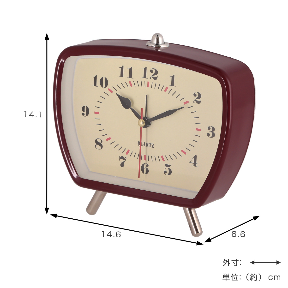 不二貿易（Fuji Boeki） 置き時計 レトロ 静音 スイープ秒針 目覚まし