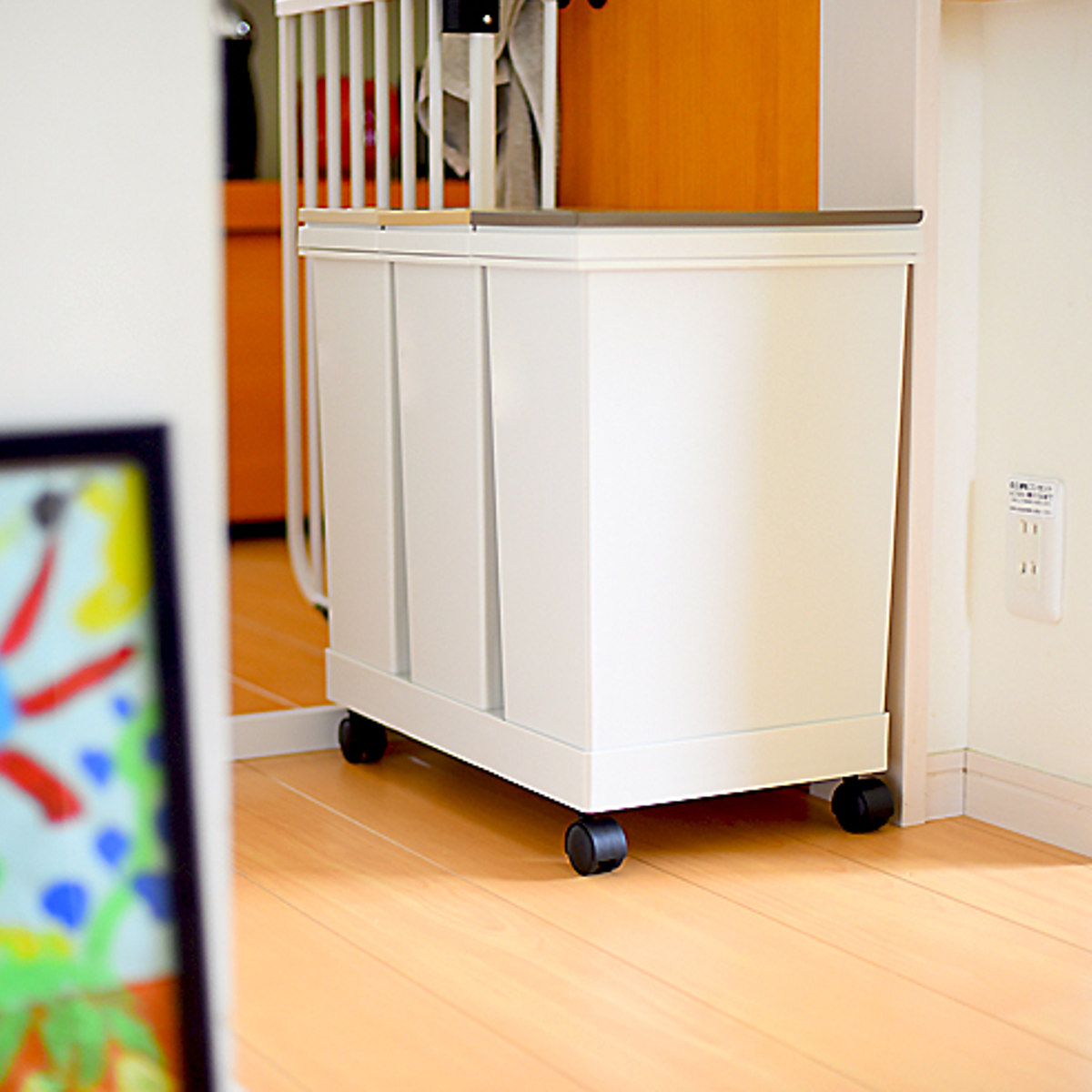 アスベル（ASVEL） ゴミ箱 60L 分別 横型 3分別ワゴン キャスター付き