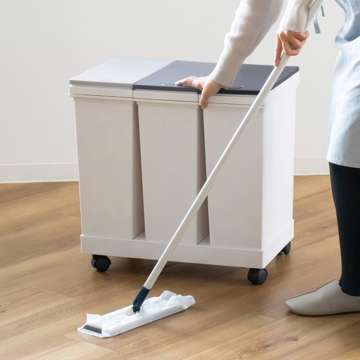 アスベル（ASVEL） ゴミ箱 60L 分別 横型 3分別ワゴン キャスター付き