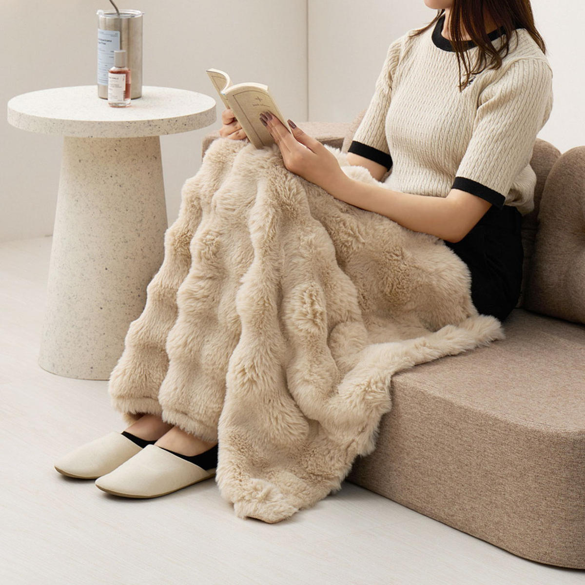 HAGiHARA（萩原） ポコポコ毛布 ルナ ブランケットサイズ 70×100cm