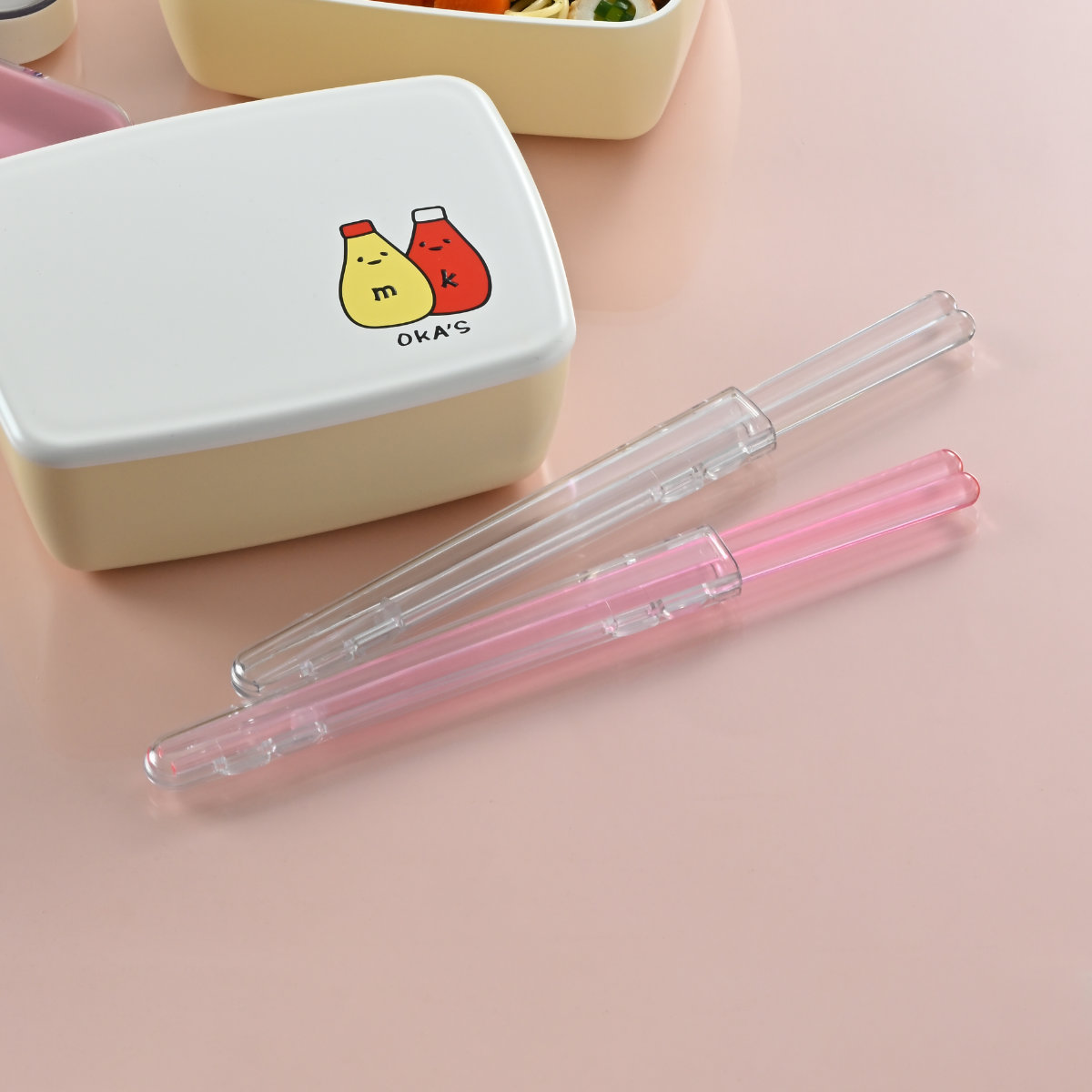 プラスチック　お箸 箸 プラ箸 クリアキャップ付き （ ケース付 21cm プラスチック お箸