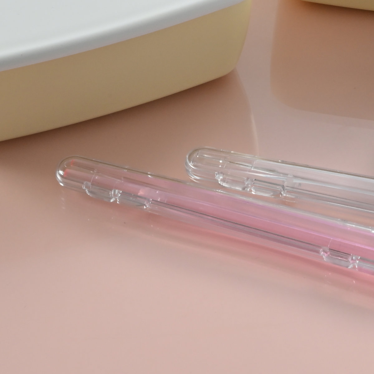 箸 プラ箸 クリアキャップ付き （ ケース付 21cm プラスチック お箸