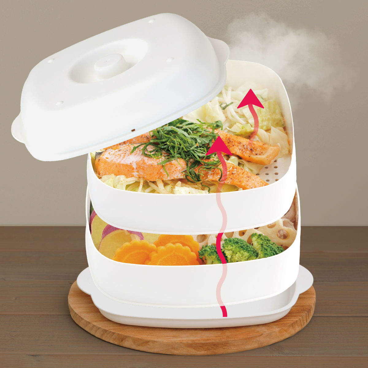 蒸し器 2段 most ふたしなセイロ BIG 電子レンジ調理器 日本製