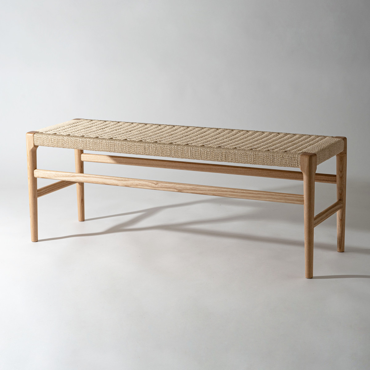 form ダイニングベンチ 幅120cm ペーパーコード アルネ （ 腰掛け 長椅子 椅子 ダイニングチェア 木製 天然木 アッシュ ベンチ 完成品 ）_6