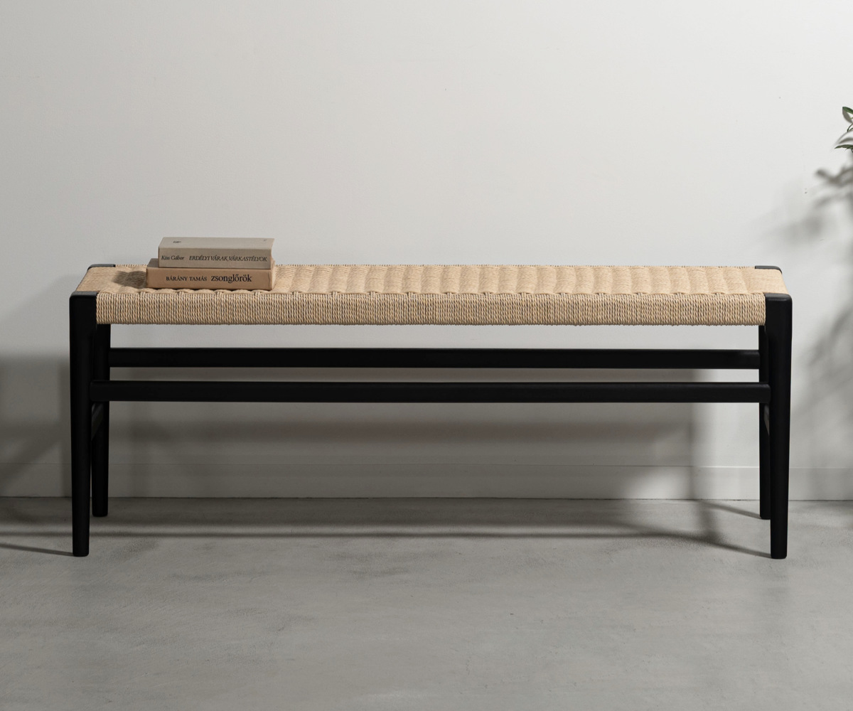 form ダイニングベンチ 幅120cm ペーパーコード アルネ （ 腰掛け 長椅子 椅子 ダイニングチェア 木製 天然木 アッシュ ベンチ 完成品 ）_9