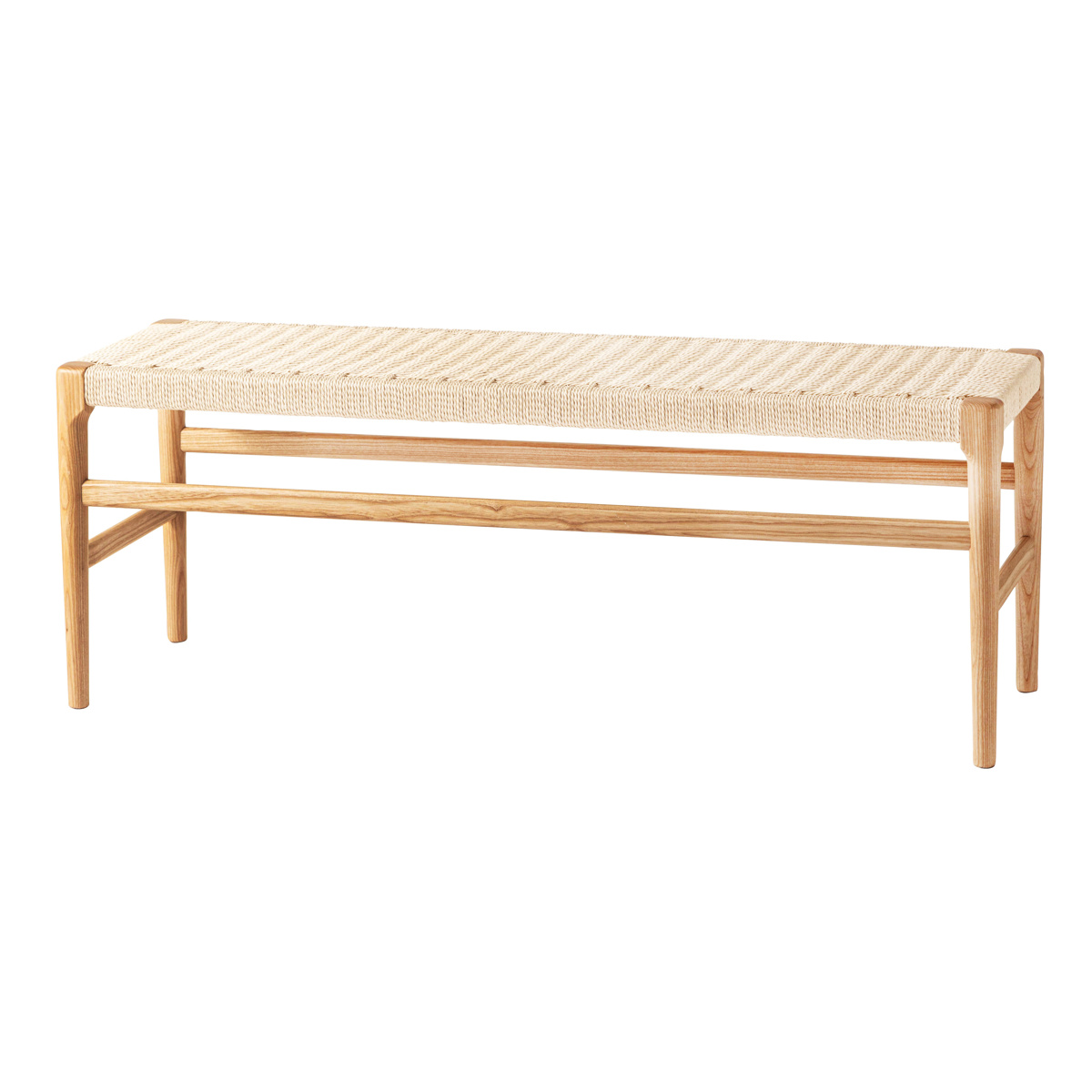 form ダイニングベンチ 幅120cm ペーパーコード アルネ （ 腰掛け 長椅子 椅子 ダイニングチェア 木製 天然木 アッシュ ベンチ 完成品 ）_2