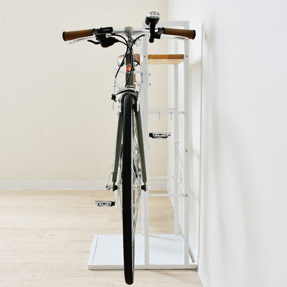 自転車スタンド 1台用 日本製 天然木 スチール 室内用 賃貸 