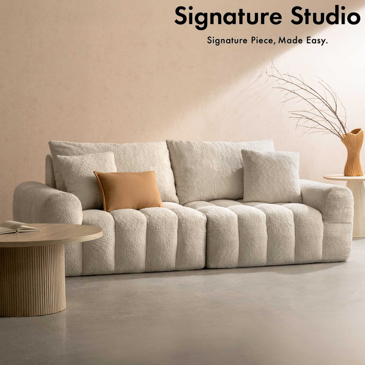 宮武製作所 ソファ 3人掛け Albi ブークレ生地 Signature Studio