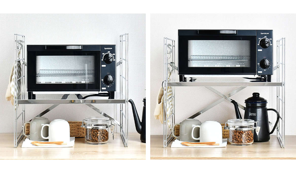 キッチンラック ダブルフレーム トースターラック 幅45cm 1段