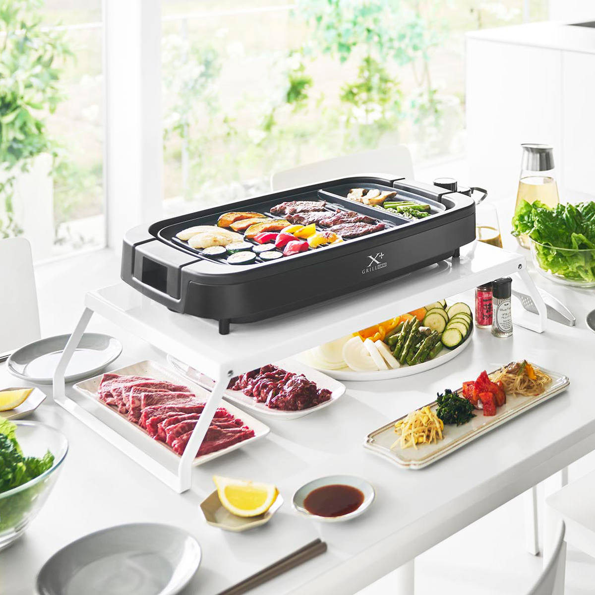 プレートラック tower 特典付き 山崎実業 下が使える電気プレートラック タワー