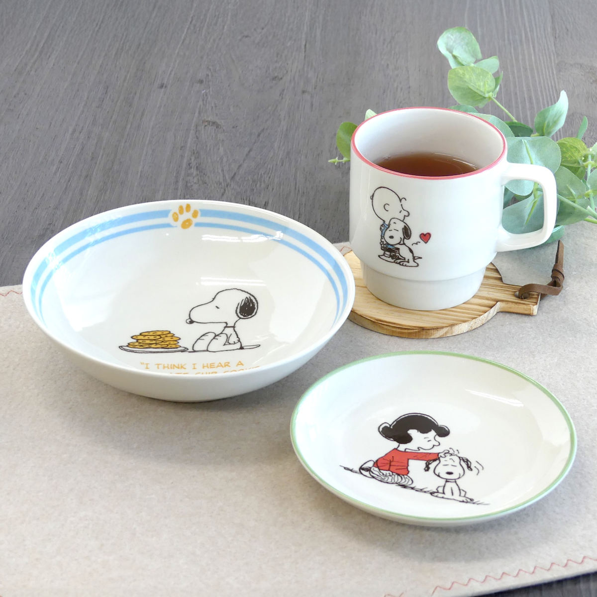 美品 スヌーピー デザートプレート お皿 5枚セット 山加商店 ファイブプレートセット スヌーピー （ 14cm 磁器 5枚セット