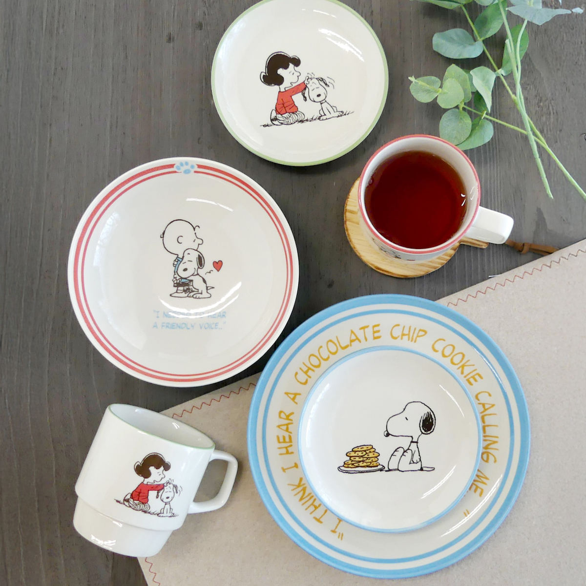 山加商店 ファイブプレートセット スヌーピー （ 14cm 磁器 5枚セット