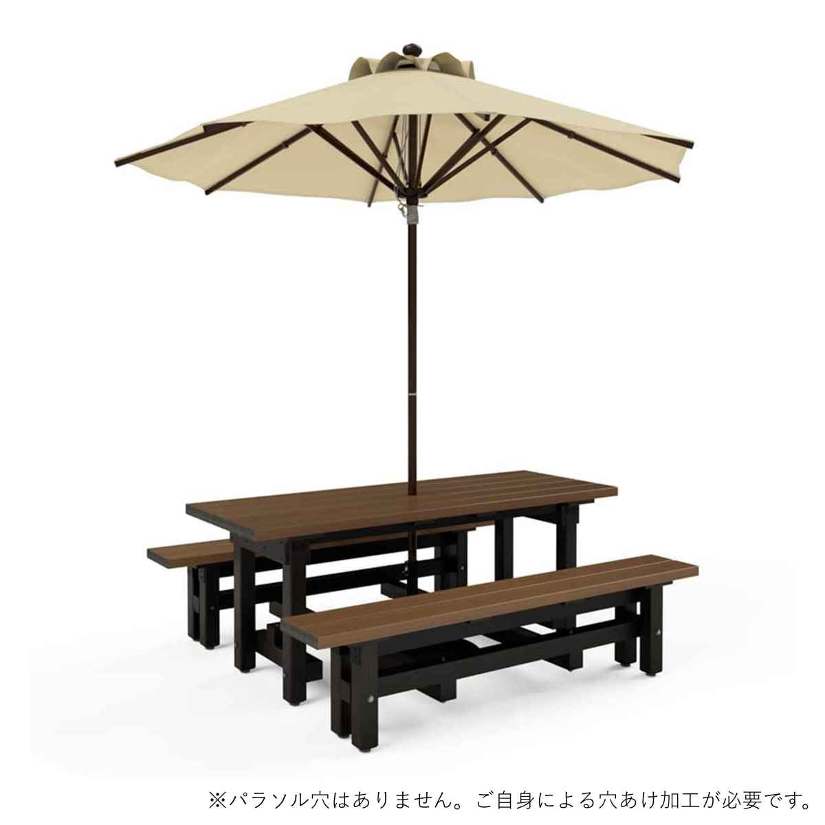 テーブル ベンチ 奥行67cm リサイクルデュオR 屋外 （ 法人限定 屋外