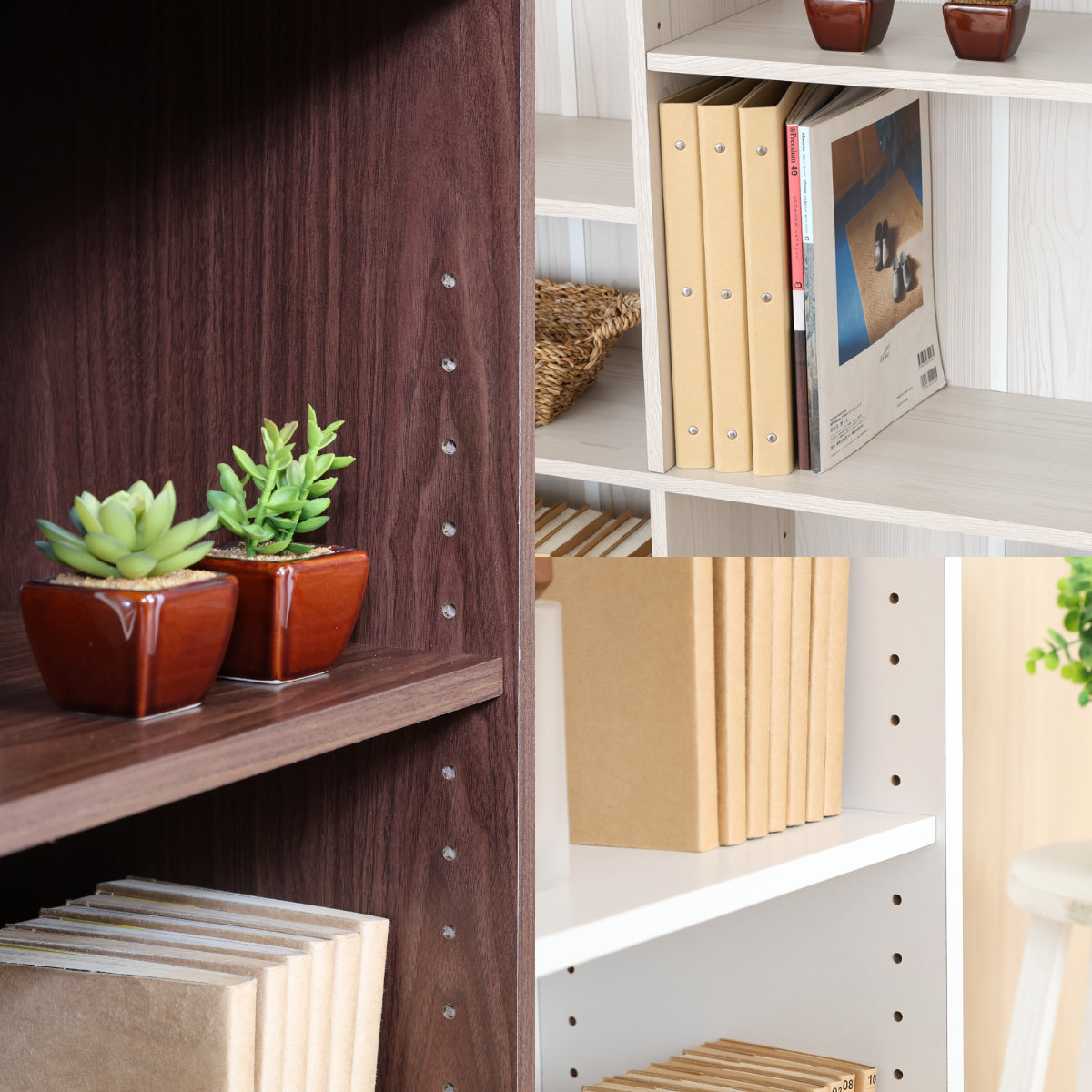 不二貿易（Fuji Boeki） 本棚 幅44cm 木目調 A4対応 可動棚 （ ラック