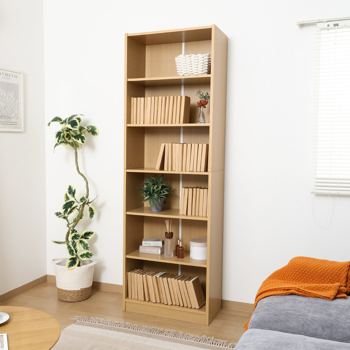 不二貿易（Fuji Boeki） 本棚 幅59cm 木目調 A4対応 可動棚 （ ラック