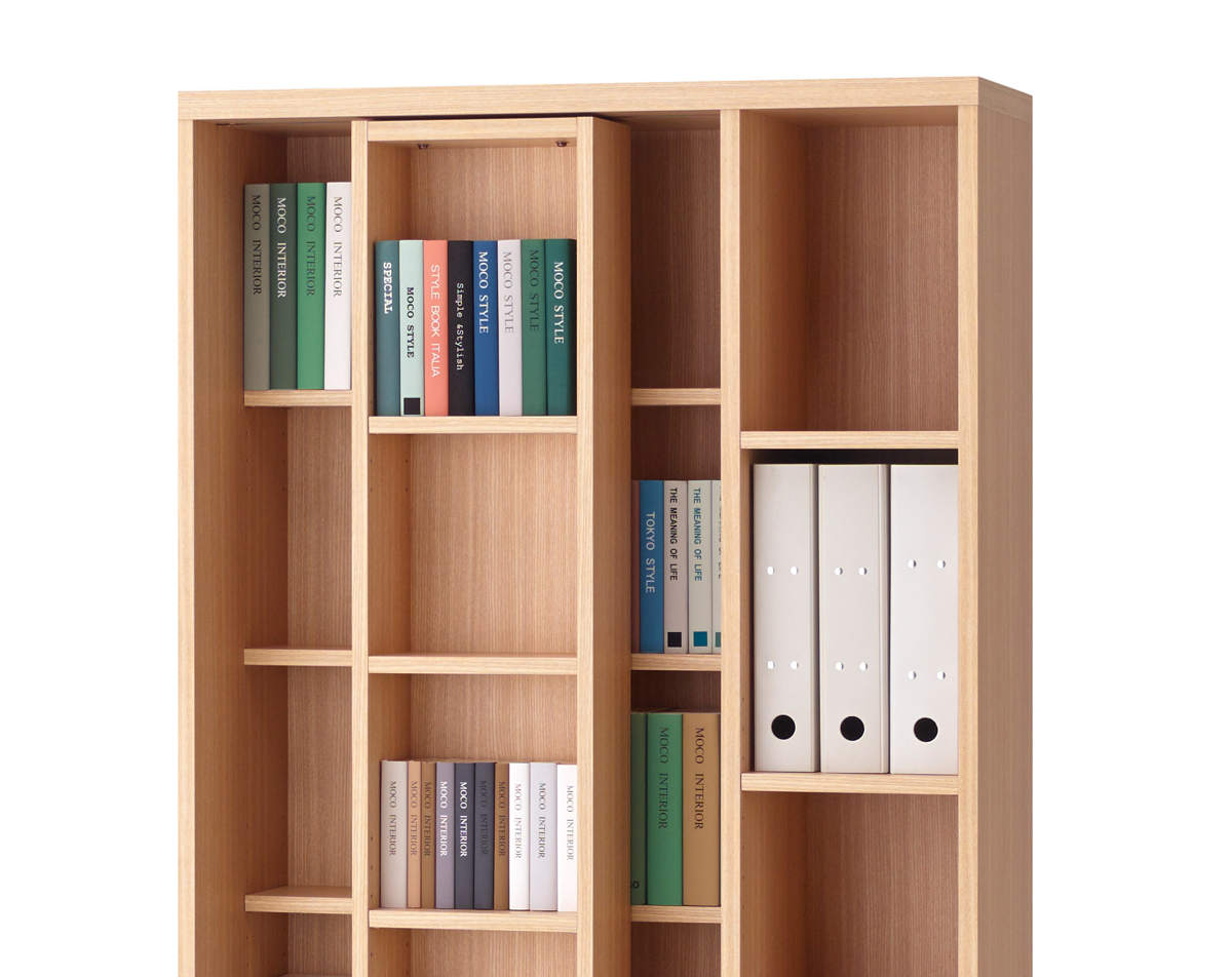 フナモコ（FUNAMOCO） 本棚 幅85cm スライド書棚 日本製 完成品 可動棚