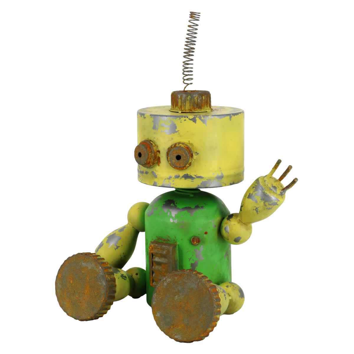 オーナメント ロボット 黄 （ 置物 オブジェ ガーデンオーナメント