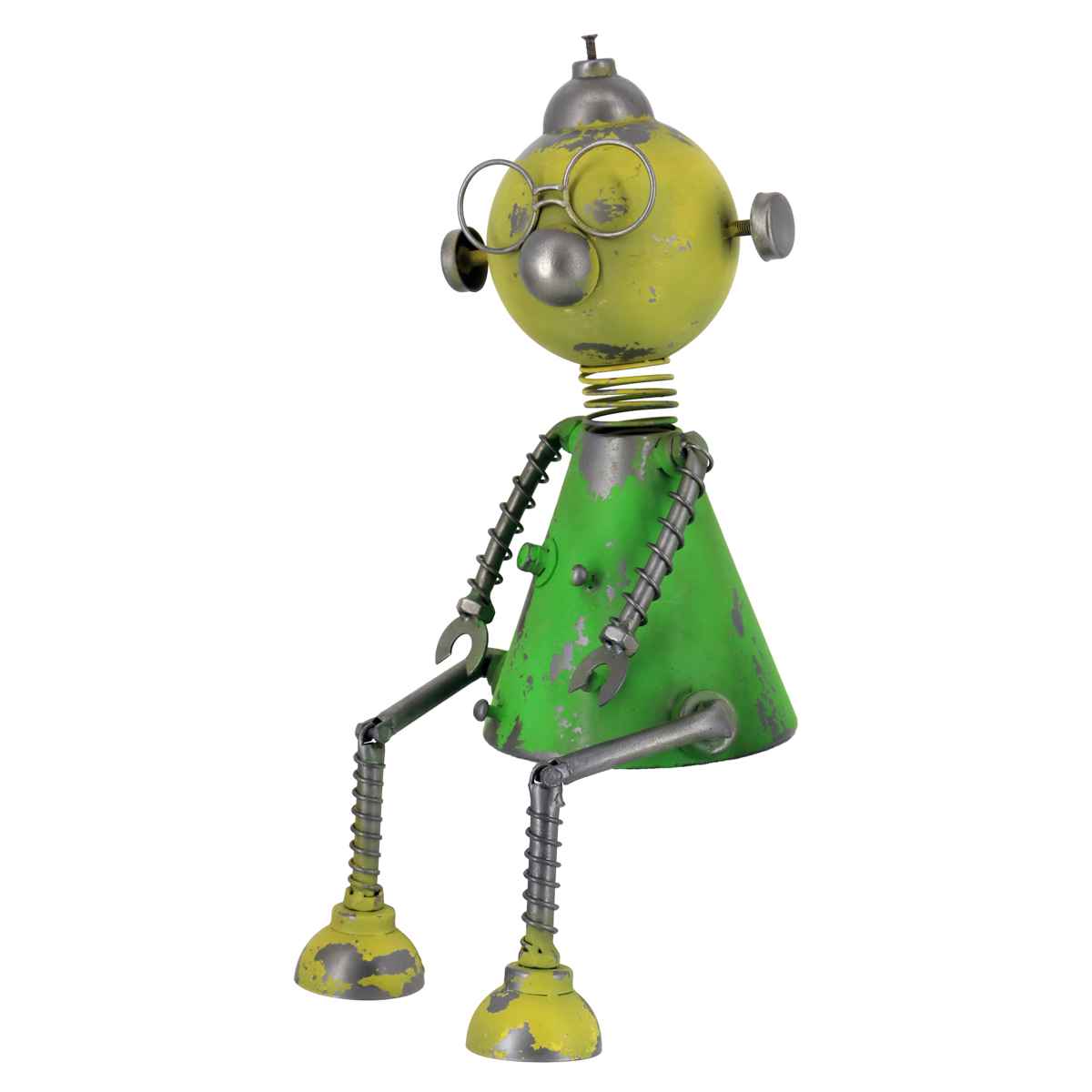 オーナメント ロボット 黄 （ 置物 オブジェ ガーデンオーナメント