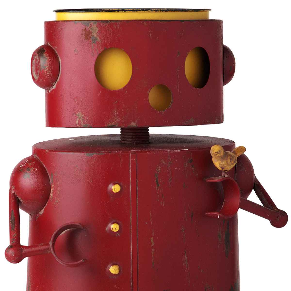 ガーデンオーナメント プランター フワラーポット オブジェ 置物 フラワーポット 鉢カバー フラワーポット ロボット 赤 （ プランター プラントポット
