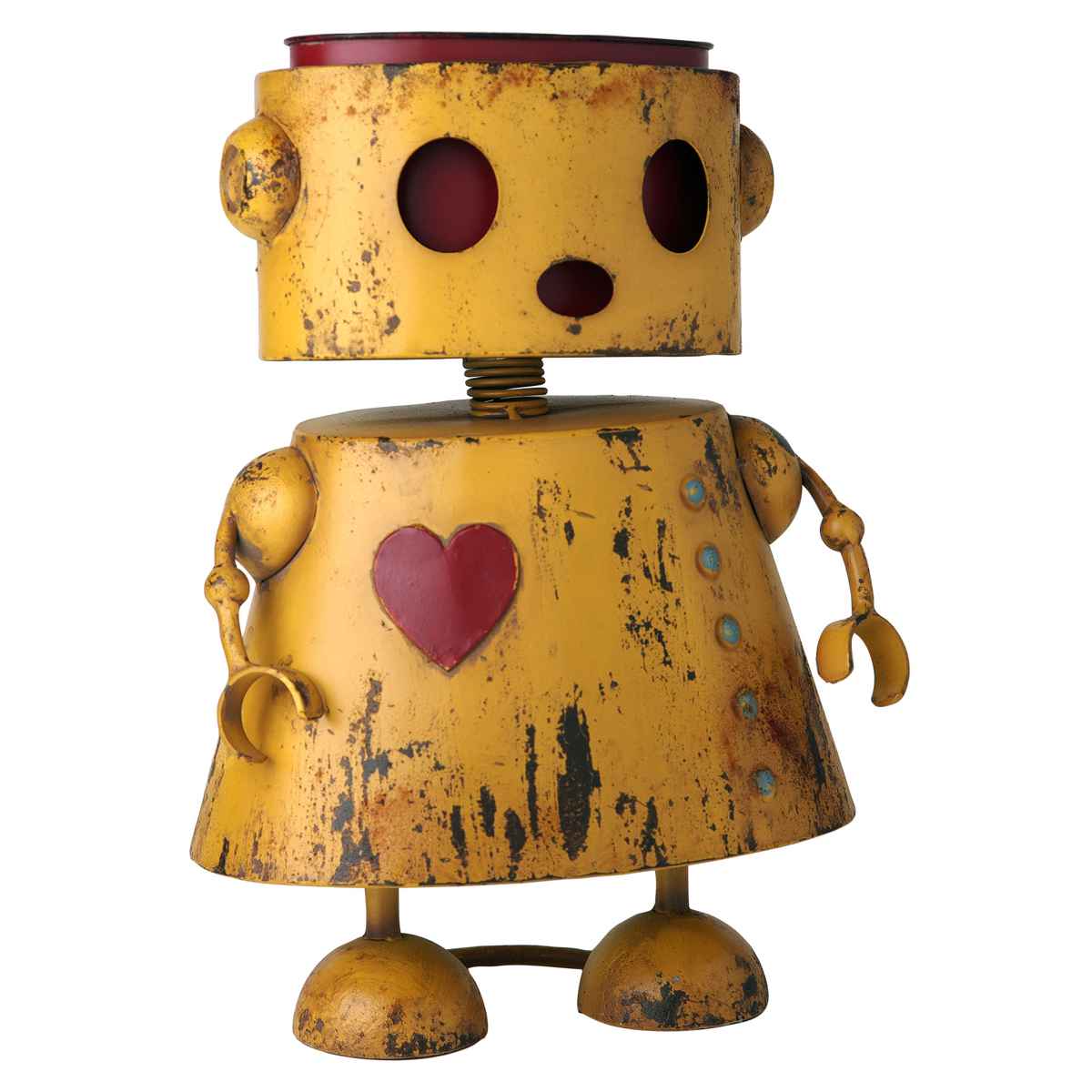 鉢カバー フラワーポット ロボット 黄 （ プランター プラントポット